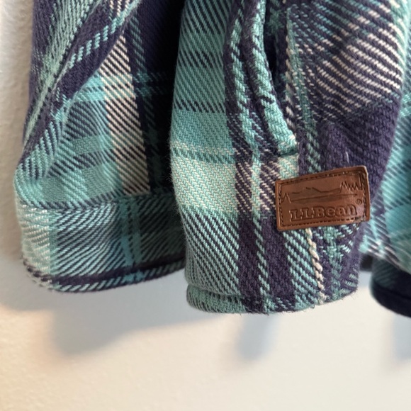 L.L. BEAN - 1912 Overshirt Plaid Button Front Long Sleeve Purple Blue Shirt - 3X - Picture 9 of 12